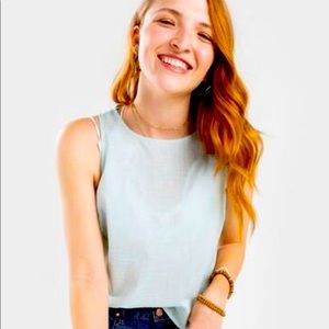 Francesca's White linen Tank